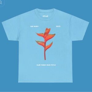 Debí Tomar Más Foyis Bad Bunny Tour- Light Blue T-Shirt with Red Floral Graphic